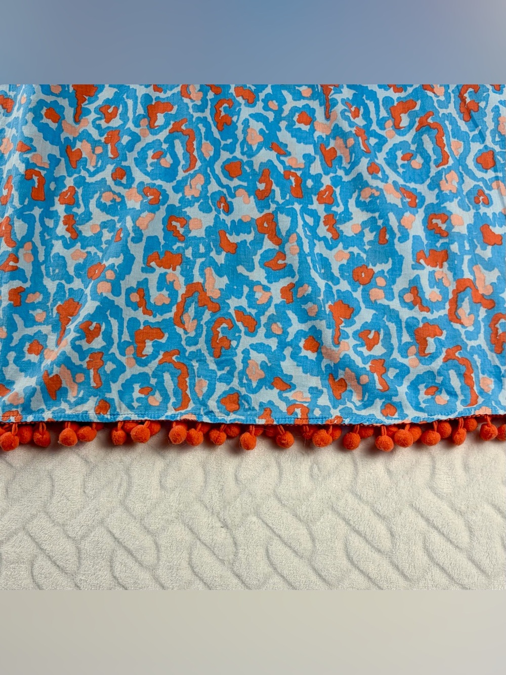 Mud Pie 100% cotton tunic style dress blue and orange cheetah print Size L - Picture 4 of 10